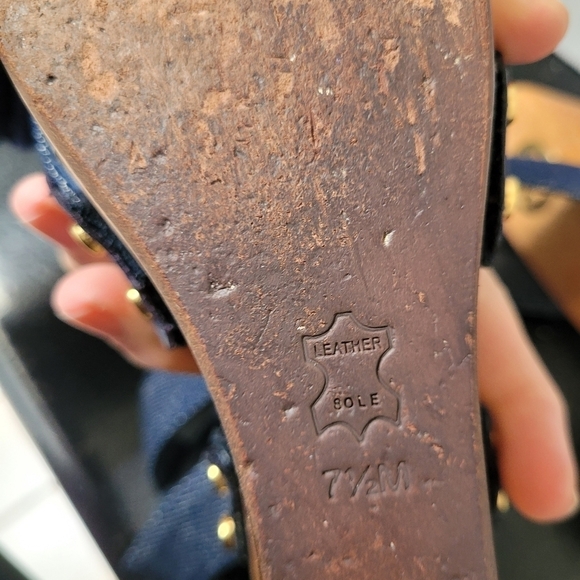 Tory Burch Risley Denim and Wood Wedges - Picture 9 of 9